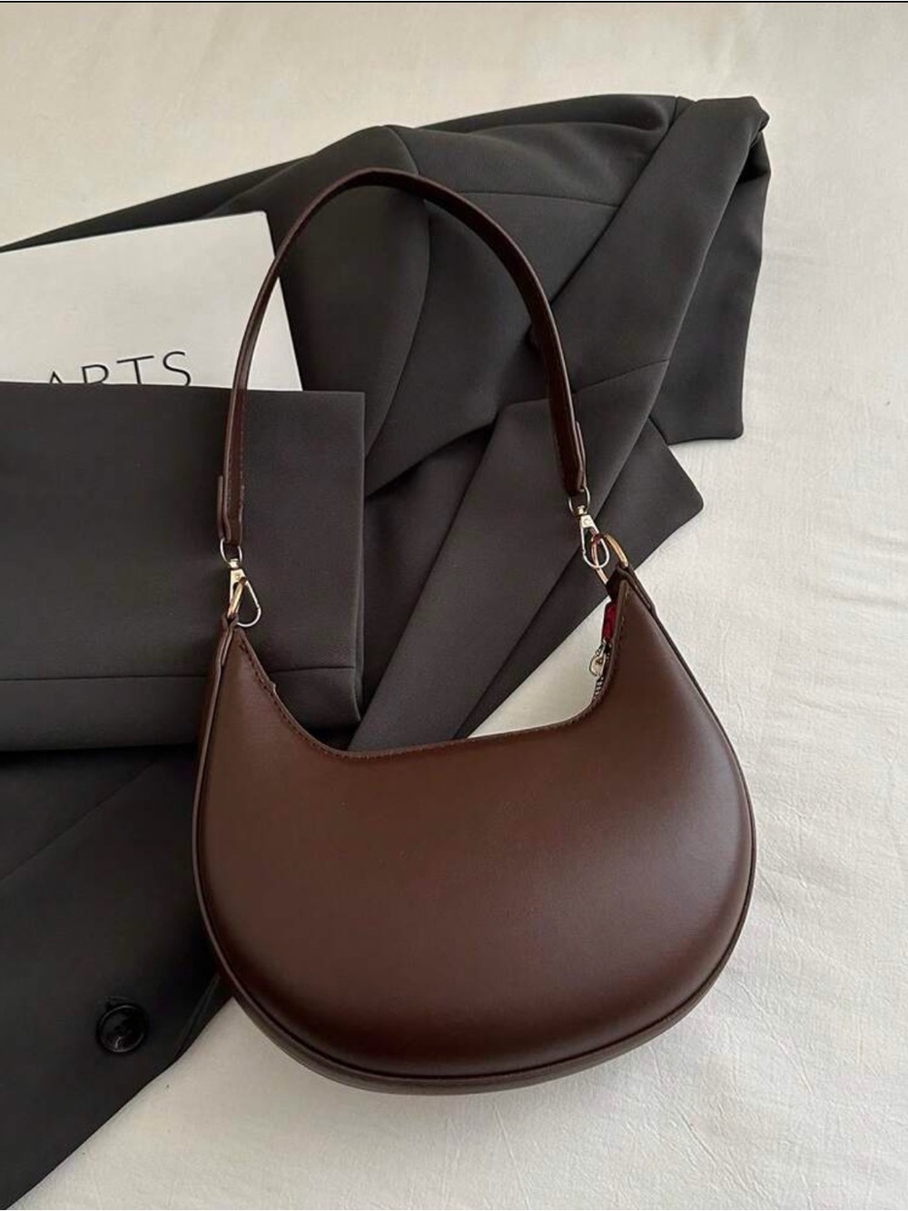 Elegant Brown Leather Shoulder Bag